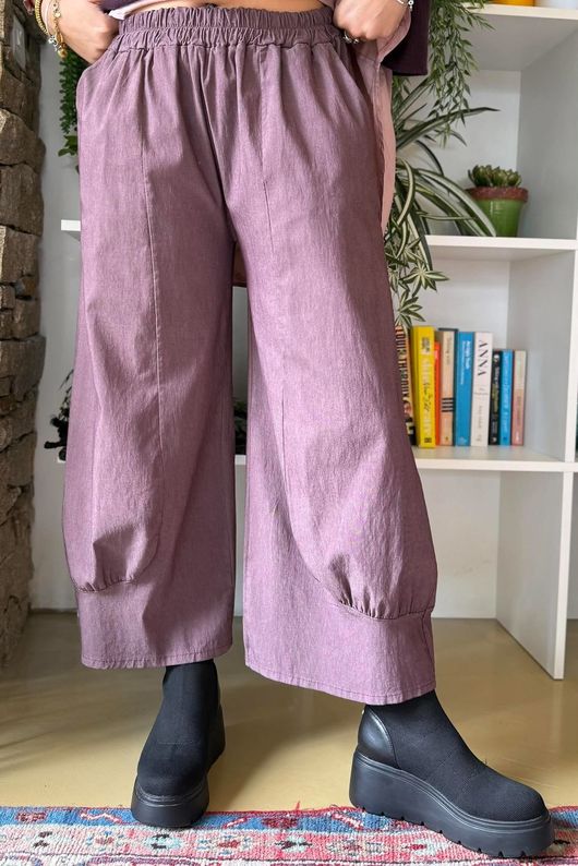 Bennie Quirky Barrel Pant Aubergine